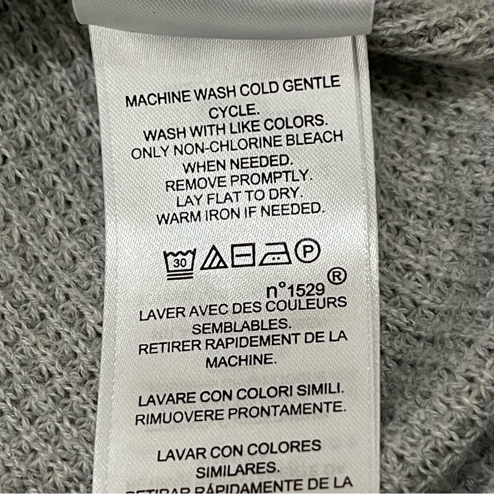 LAUREN RALPH LAUREN Knit Pullover Long Sleeve Hoodie Grey Size Small Petite - Picture 2 of 8